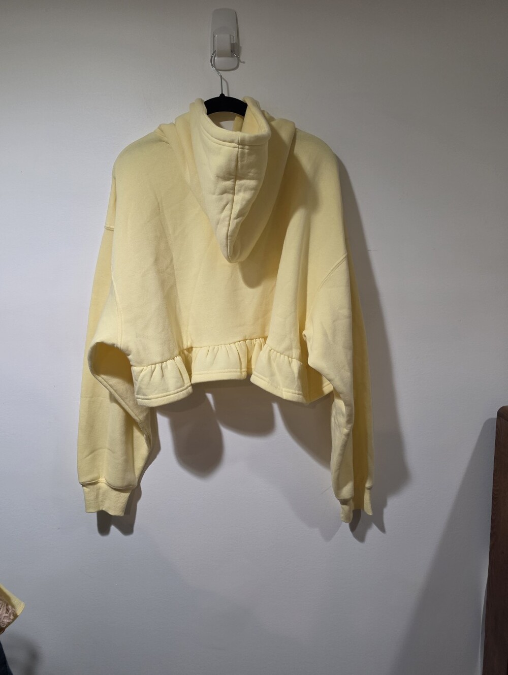 Keep Smiling Yellow Ruffle Hoodie - Picture 2 of 6